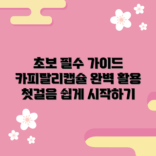 카피탈리캡슐 추천, 카피탈리캡슐 사용법, 초기 시작 방법, 카피탈리캡슐 효과, 카피탈리캡슐 왜 필요한가