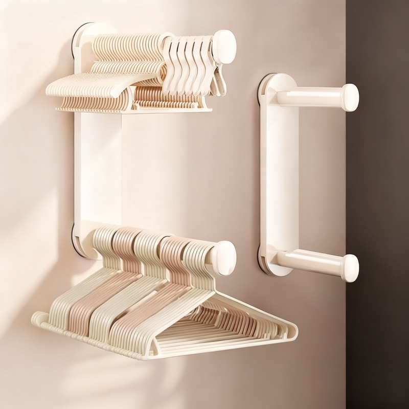 Wall-mounted clothes rod for balcony and laundry room