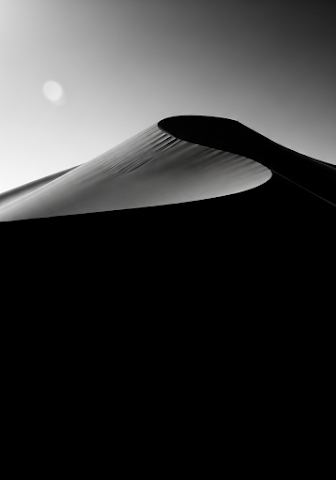 Minimalist Black and White Desert Dunes