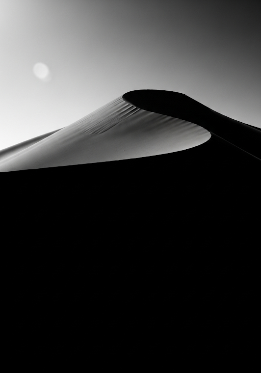 Minimalist Black and White Desert Dunes