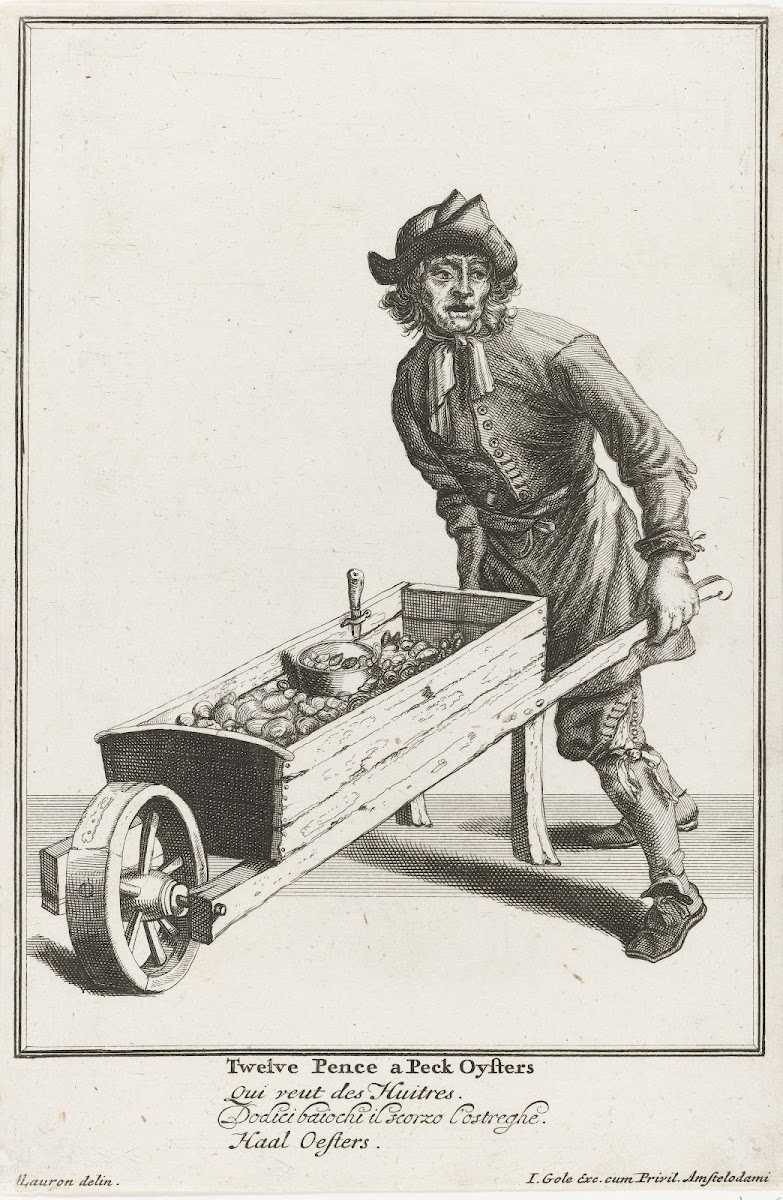 Twelve pence a Peck Oysters 1688   1724