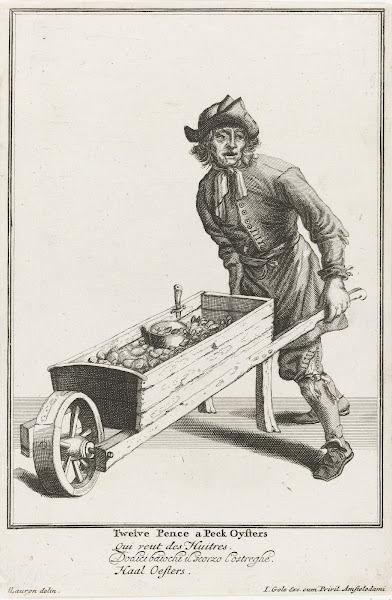 Twelve pence a Peck Oysters 1688   1724
