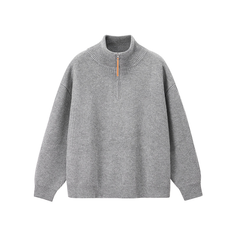Men's knitted sweater with half-zip