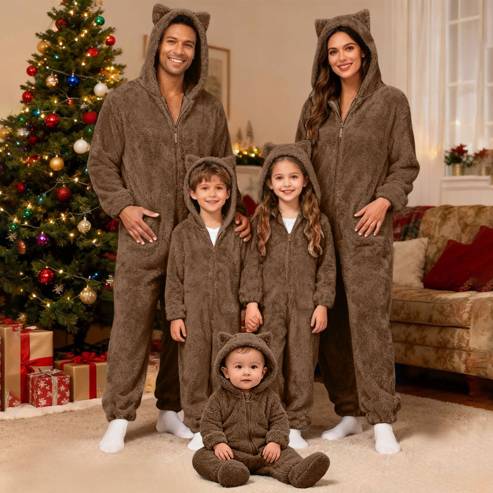 Christmas Pajama Set Made of Cotton for Families