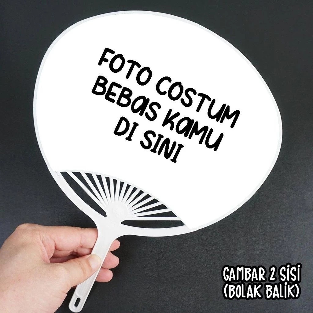 kipas kerang Costum 2 sisi, souvenir murah,kipas jaring,kipas tangan — foto 1