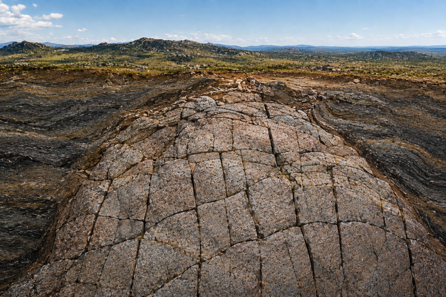 Etapa 3 de la evolución del paisaje granítico