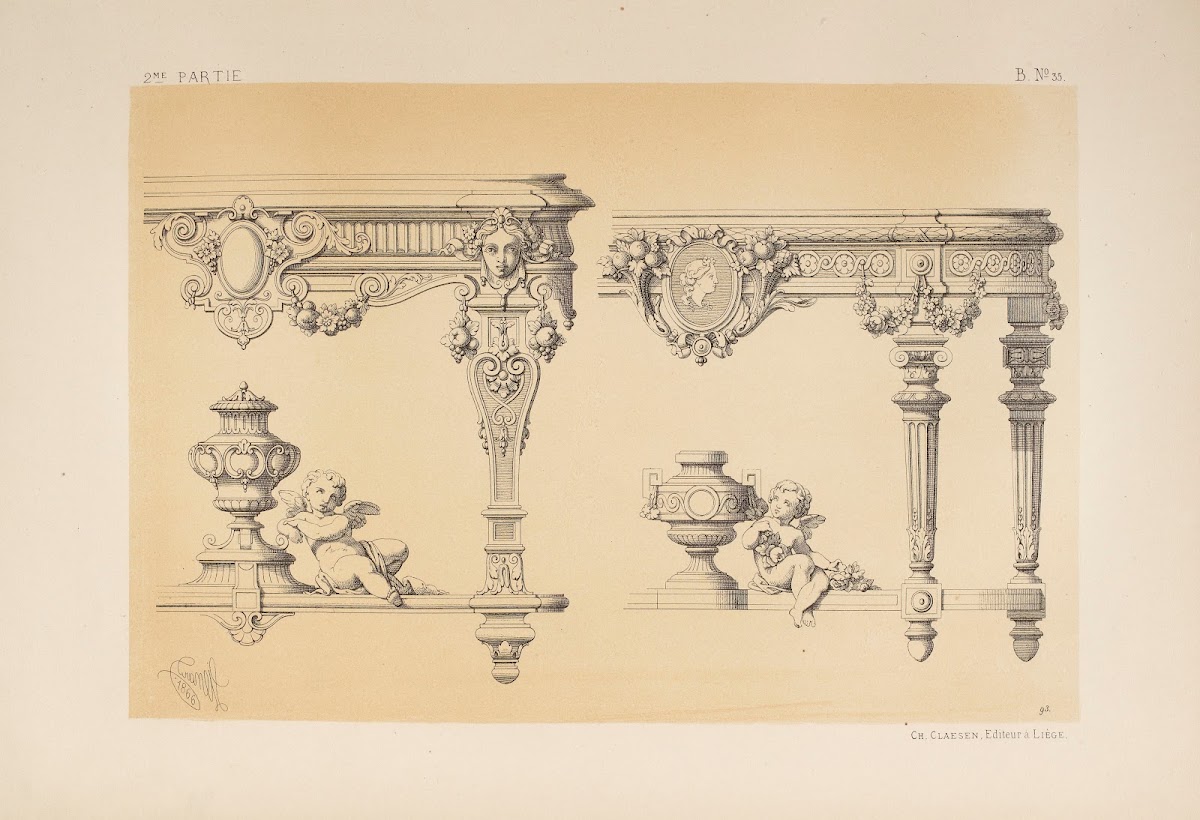 Tables genres Louis XIV et Louis XVI 1866