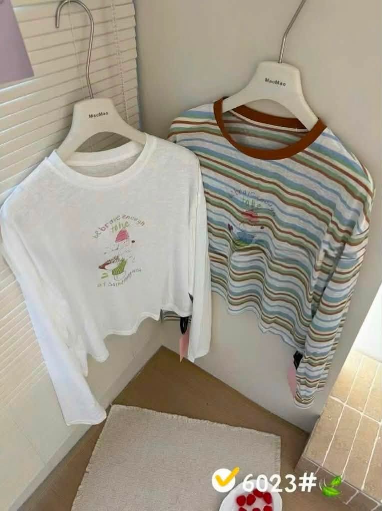 Áo thun dài tay in hình chú chó cầm trái tim XONXEN SHOP 6023 – Image 3