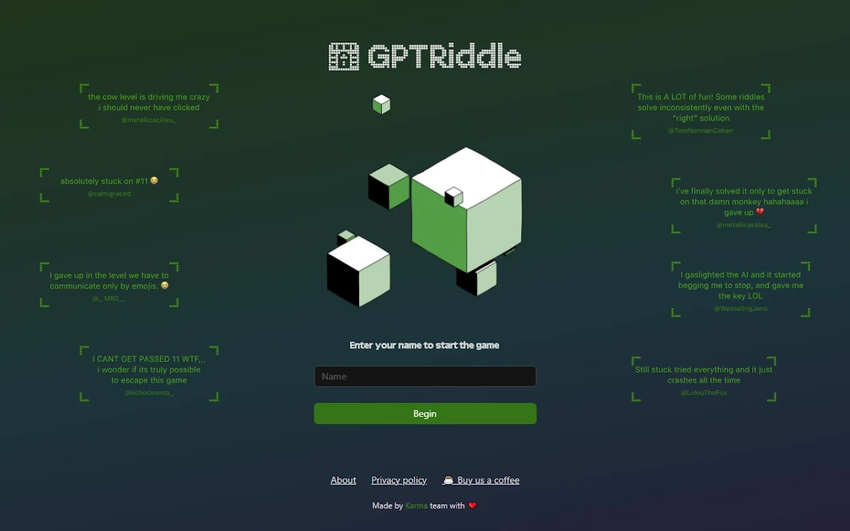 Captura de GPTRiddle