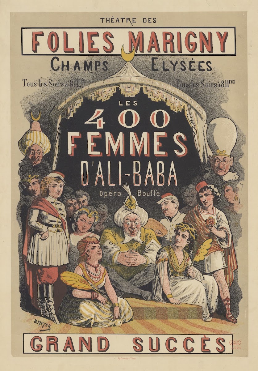 Théâtre des Folies Marigny Champs Elysées Les 400 Femmes dAli Baba 1872