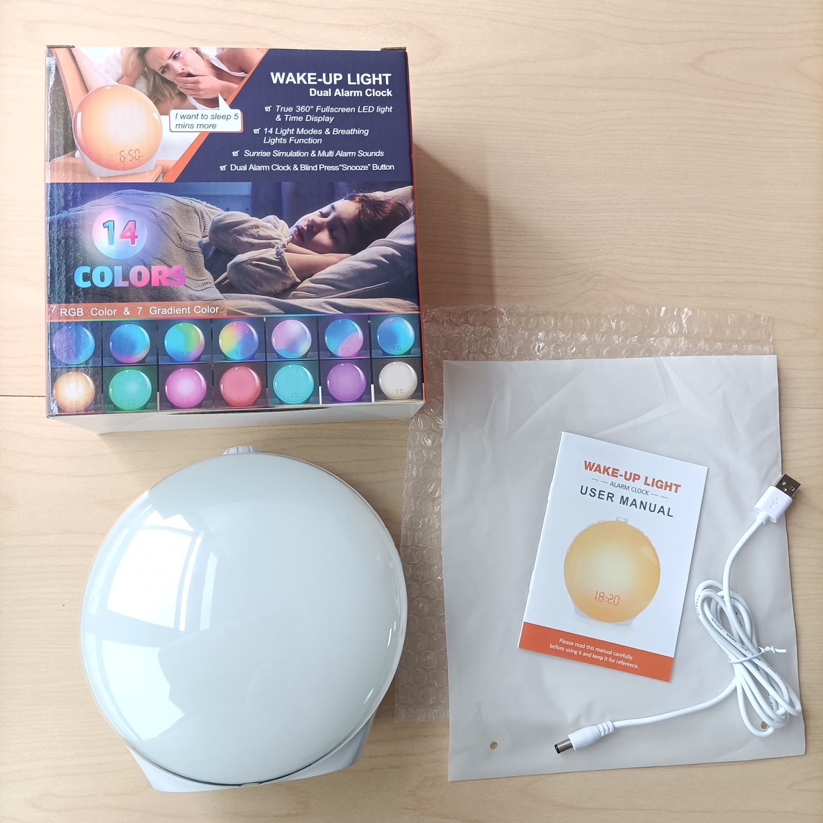 Smart LED Alarm Clock with Sunrise Simulation and RGB Light