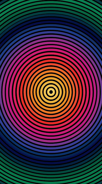 Concentric Color Gradient Rings on Black Background - Free mobile Wallpaper