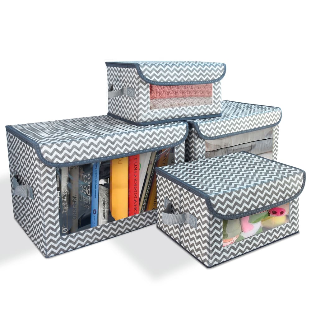 Set de cajas organizadoras con ventana transparente Nove™, 4 piezas