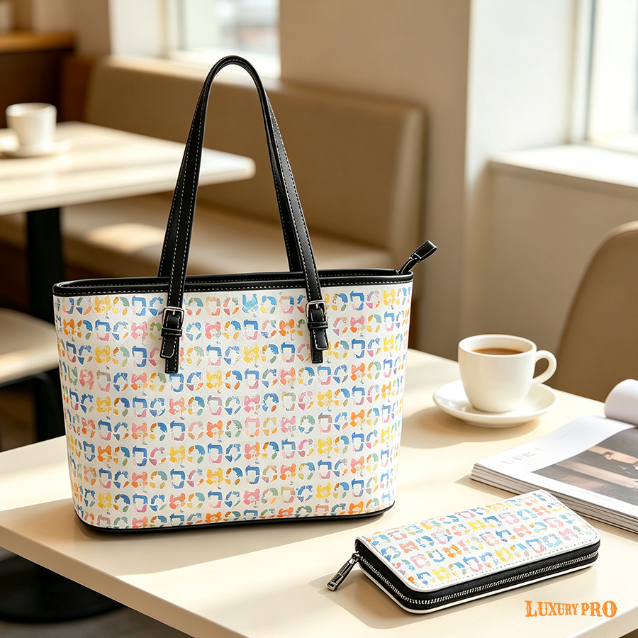 Tote bag+zipper long wallet (hand strap style)