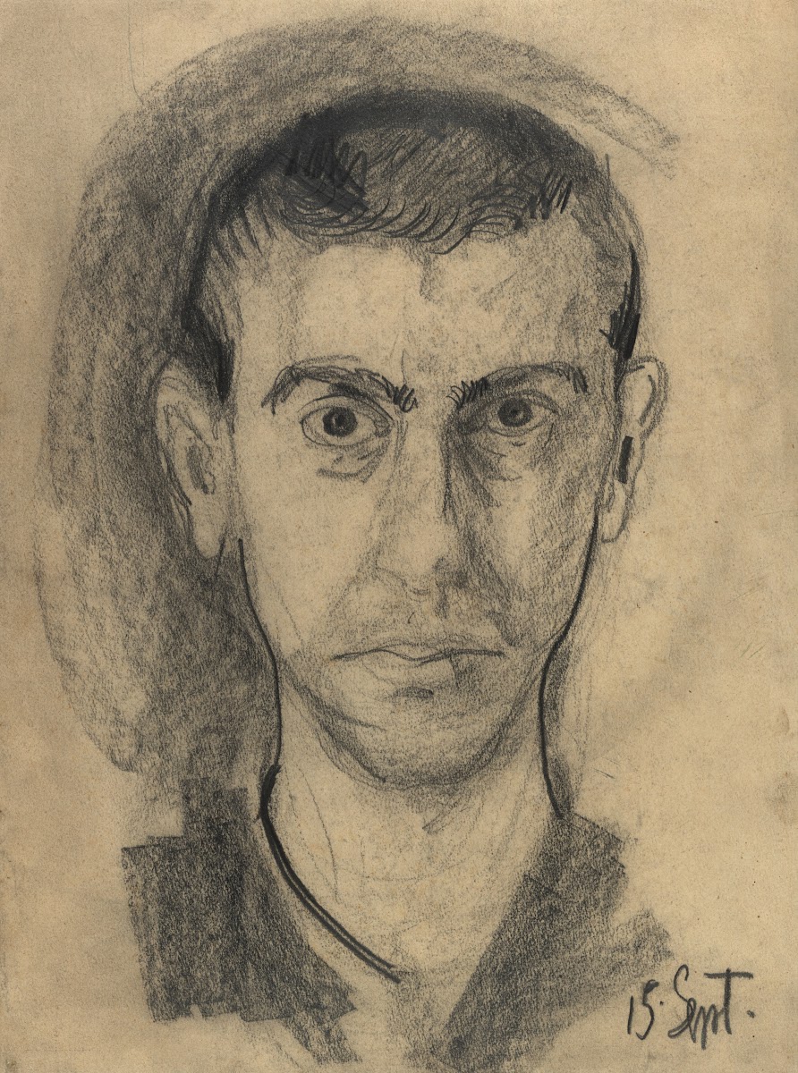 Selbstbildnis Richard Gerstl Vorder  und Rückseite 1907