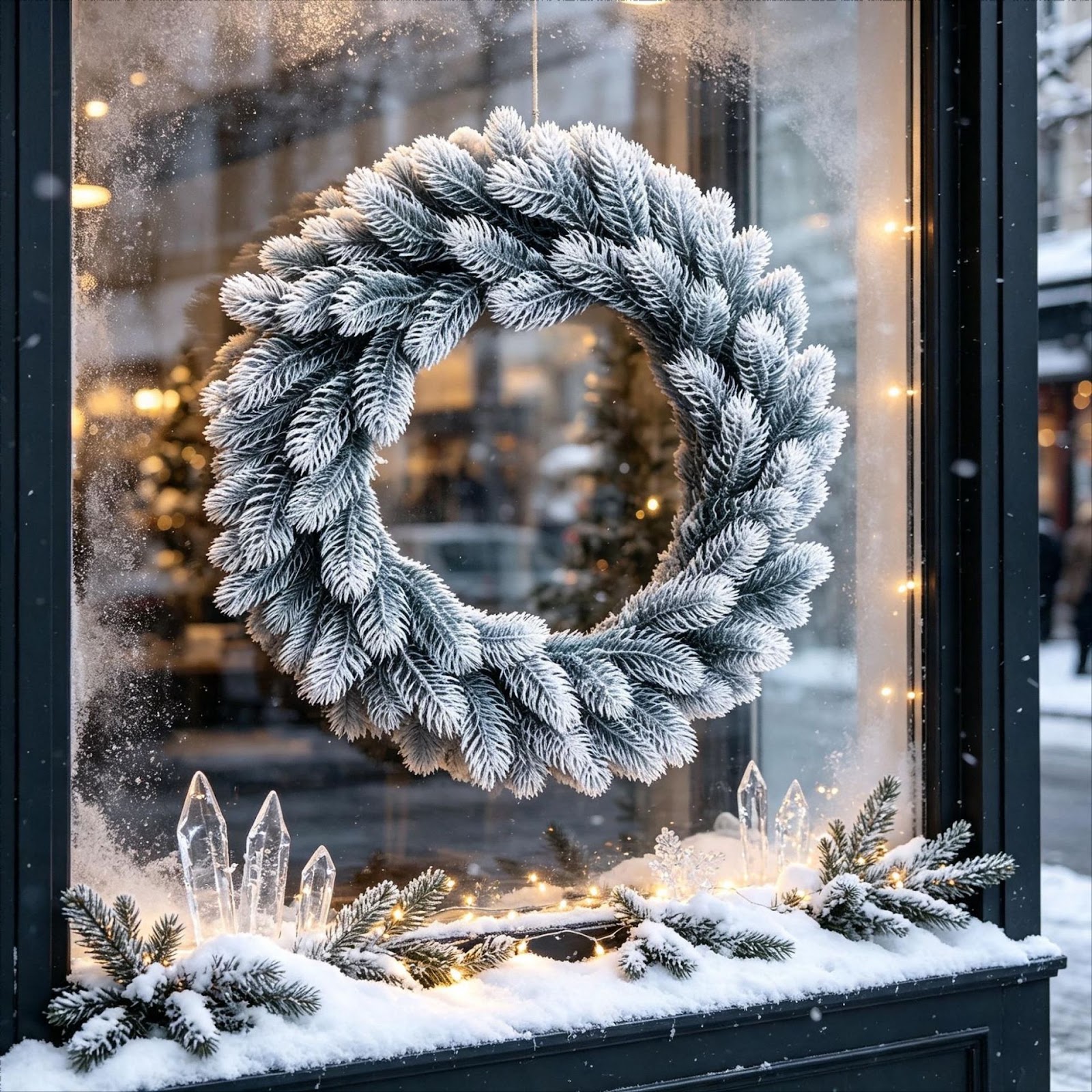 Artificial Christmas wreath with pine needles for indoor and outdoor