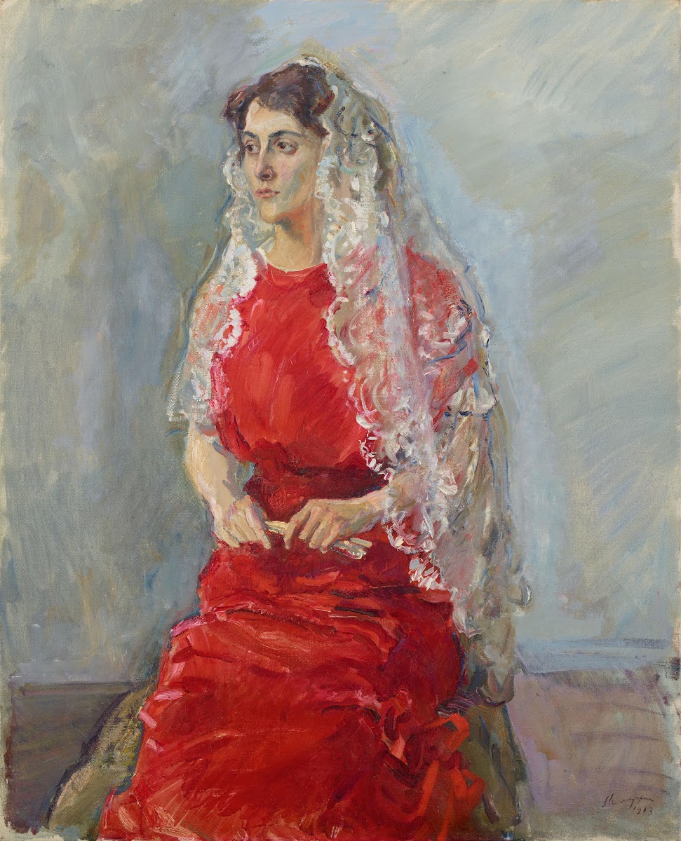 Dora Stach Steinbart in Spitzenmantilla 1913