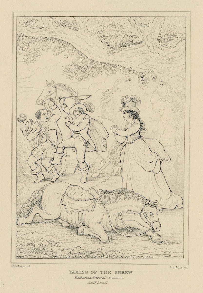 Taming of the shrew act 4 scene 1 Katherine Petrucio and Grumio 19th century