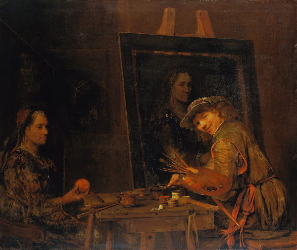 Self Portrait as Zeuxis Portraying an Ugly Old Woman 1685