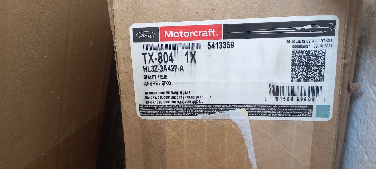 Привод передний левый Ford #HL3Z3A427A (TX804 для 17-20 Ford Raptor