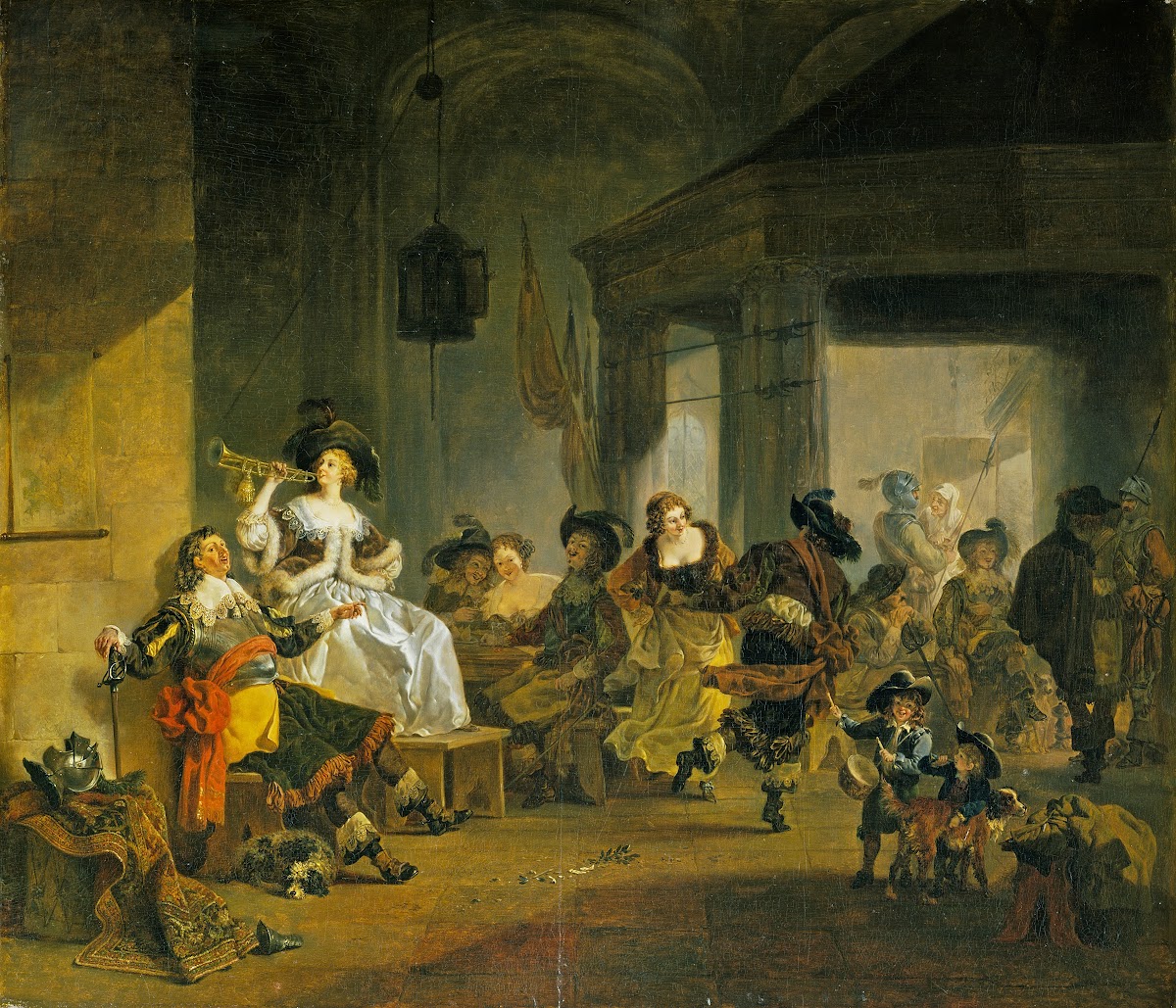 Women and Soldiers Revelling 1780s