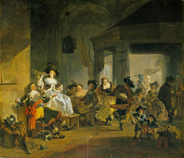 Women and Soldiers Revelling 1780s