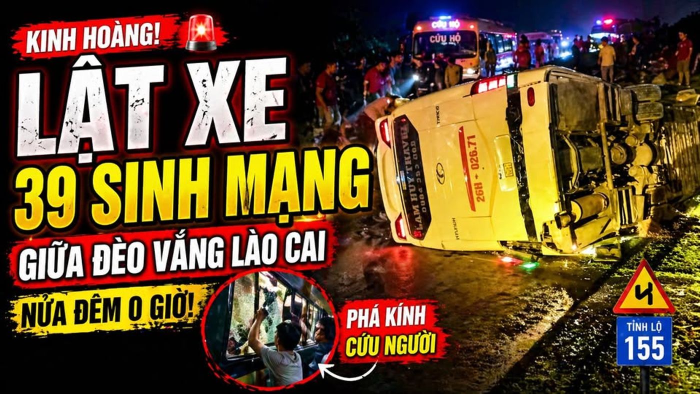 Có thể là hình ảnh về văn bản cho biết 'CỨU Ho 16 Q FiA KINH HOÀNG! LẬT XE 39 SINH MANG GIỮA ĐÈO VẮNG LÀO CAI NỨA ĐÊM O GIỜ! 26H HлΣHИ PHÁ KÍNH CỨU NGƯỜI 4 TỈNH LỘ 155'