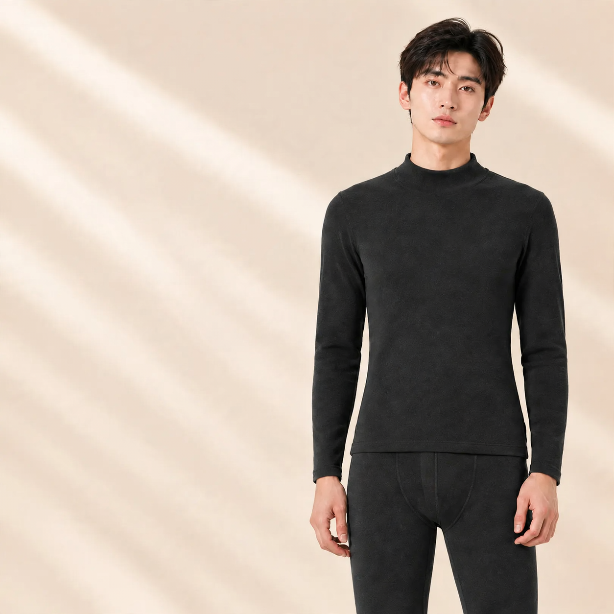 Thermal Underwear Set, Lined, Stand Collar