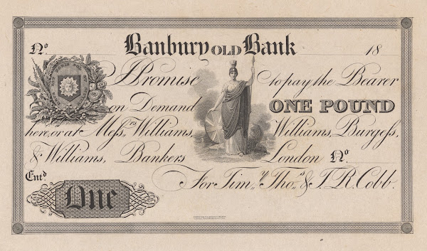 Banbury Old Bank one pound note 1820 1829