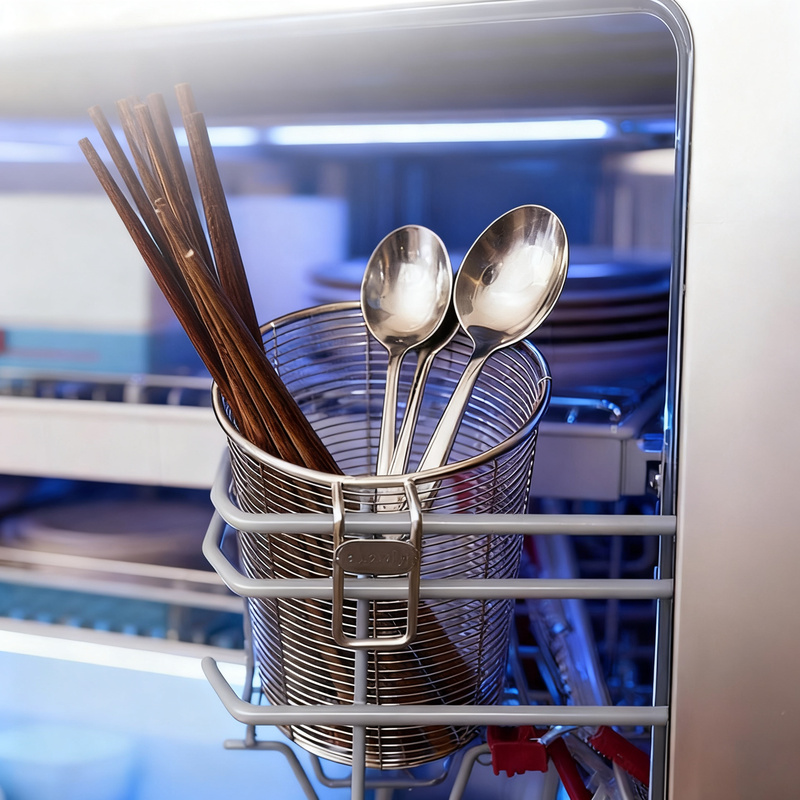 Stainless Steel Chopstick Holder with Drain, Wall-Mountable