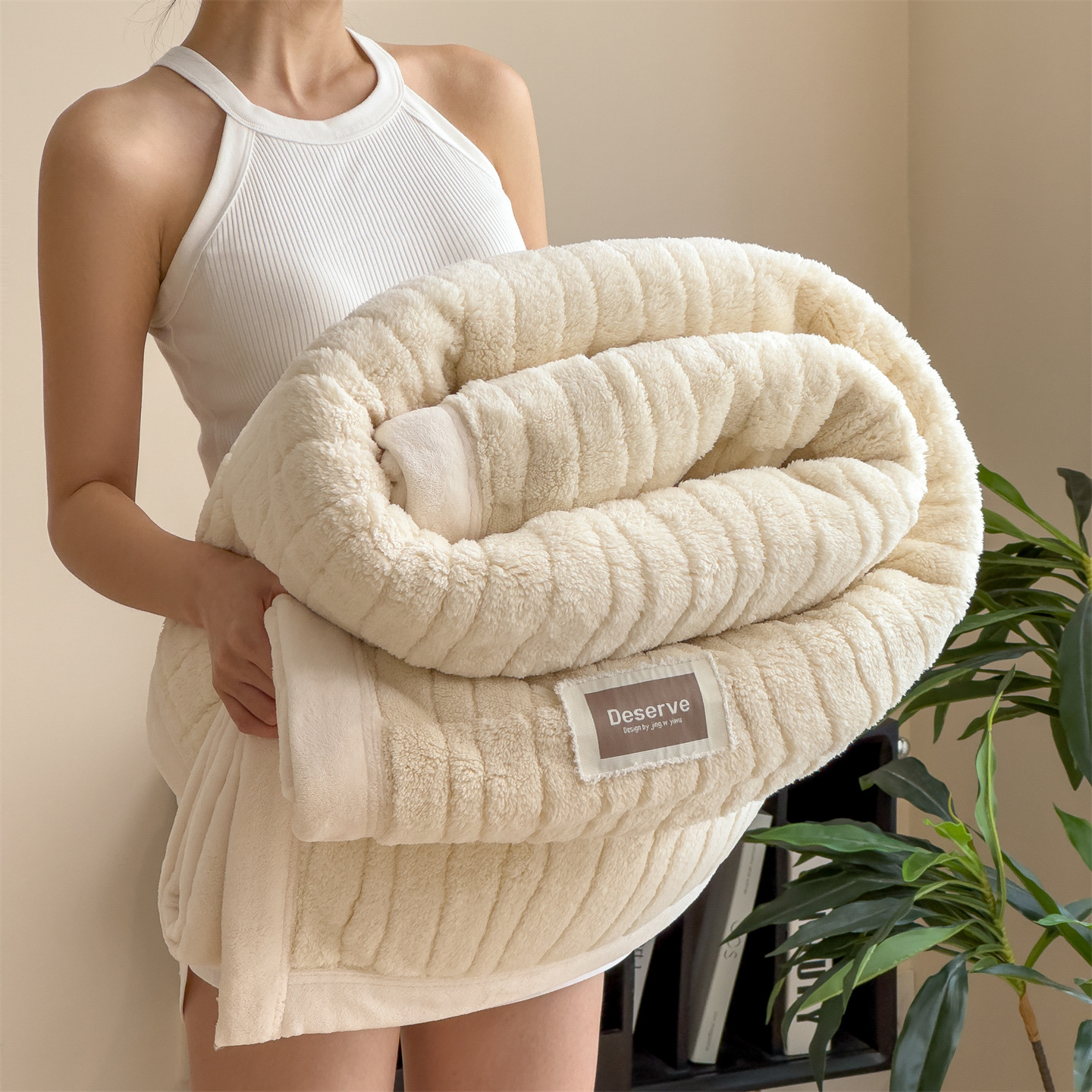 Milk fiber throw blanket, 100–200 cm, four seasons