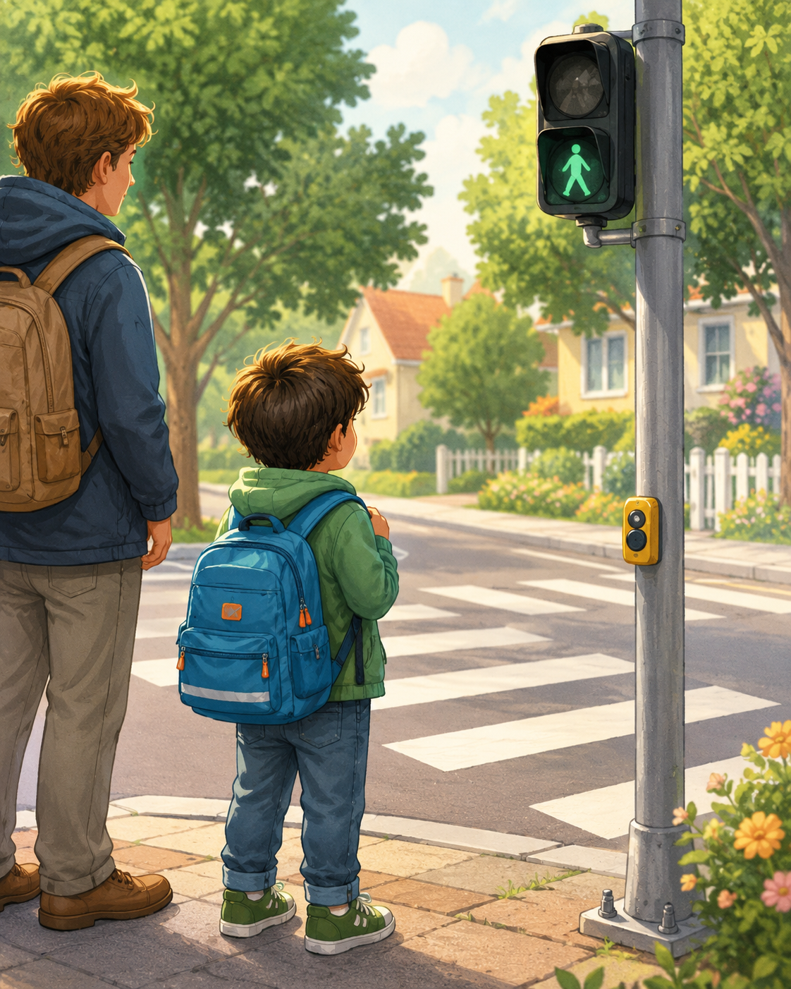Sicherer Schulweg mit Ampel und Fußgängerüberweg – Teaserbild