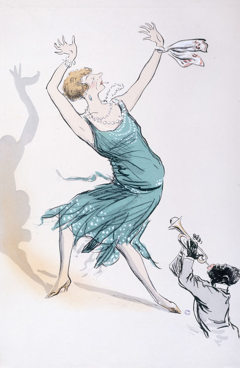 Maggie Meller en robe verte danse 1927