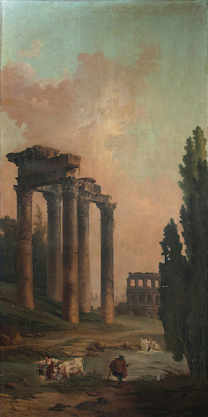 Architectural Capriccio with ruins of the Temple of Saturn and the Colosseum in