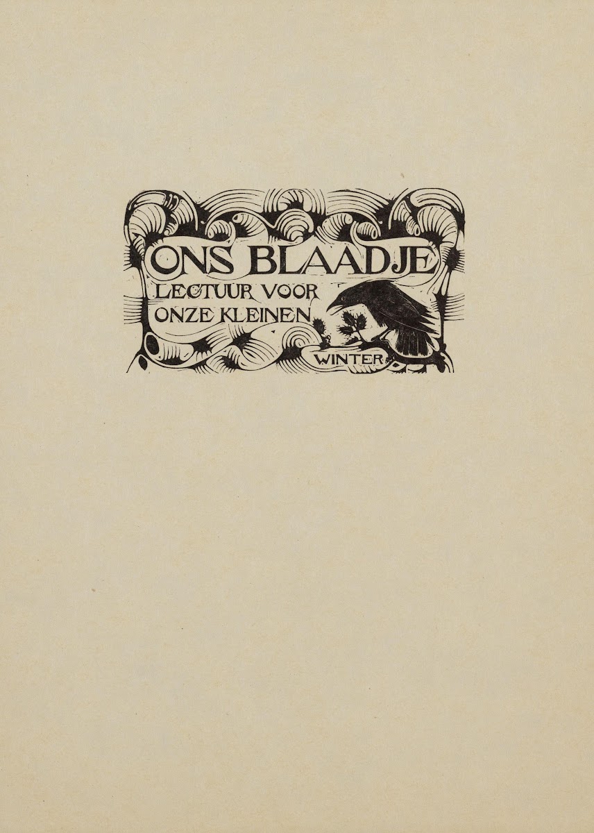 Hoofd voor het kindertijdschrift Ons blaadje lectuur voor onze kleinen 1925