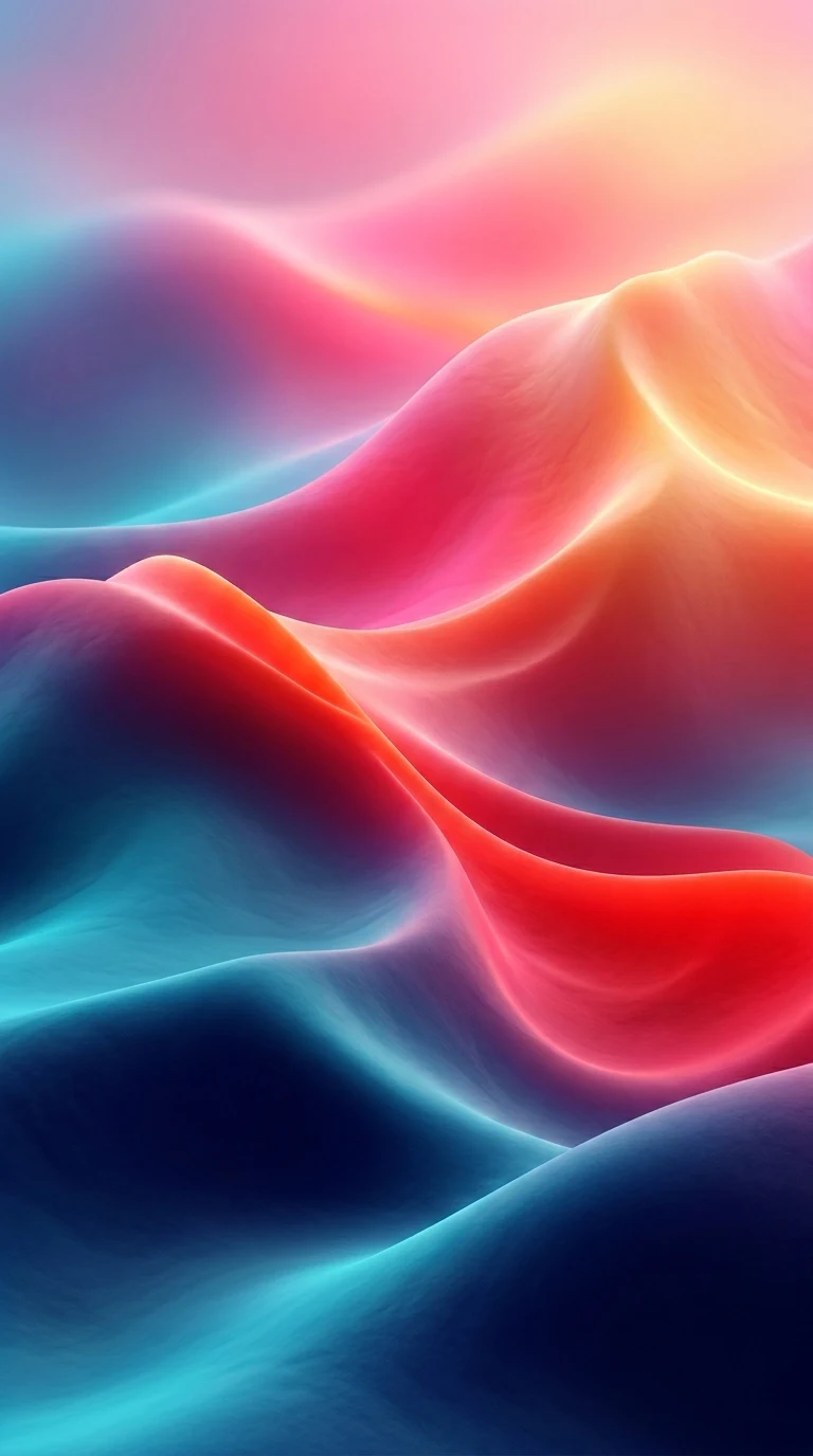 Abstract Swirling Neon Clay Landscape Hills Wallpaper - Free 4K mobile Wallpaper