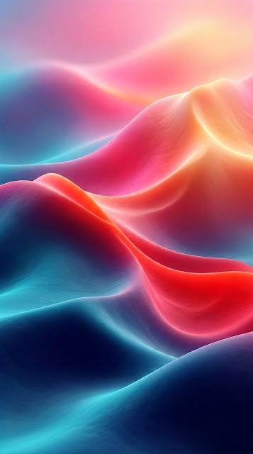 Abstract Swirling Neon Clay Landscape Hills Wallpaper - Free mobile Wallpaper