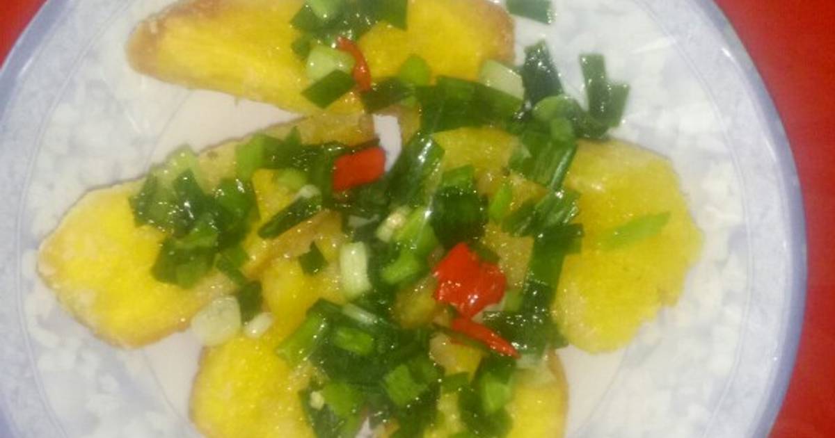 Khoai lang sốt mỡ hành