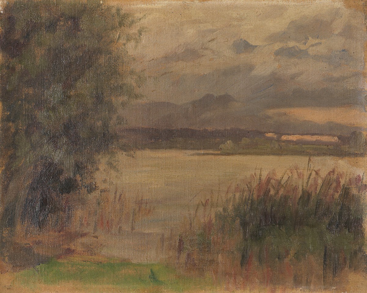 Blick auf den Chiemsee Studie Ca 1880 90