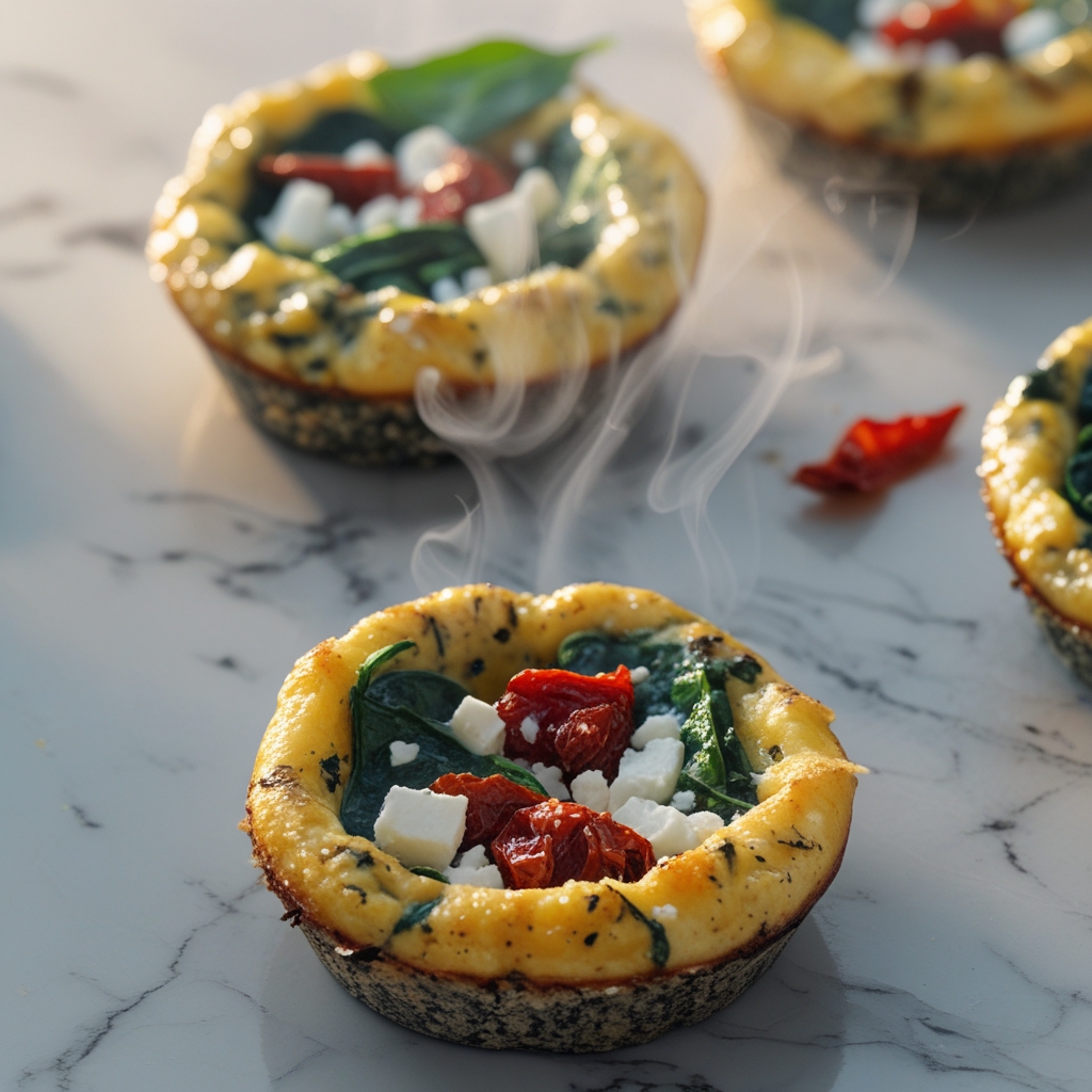 Final Za'atar-Spiced Egg White Frittata Cups with Spinach & Sun-Dried Tomatoes