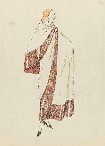 Gazette du Bon Ton 1922  No 9  Hermine et satin lamé  Tissu de Bianchini 1922