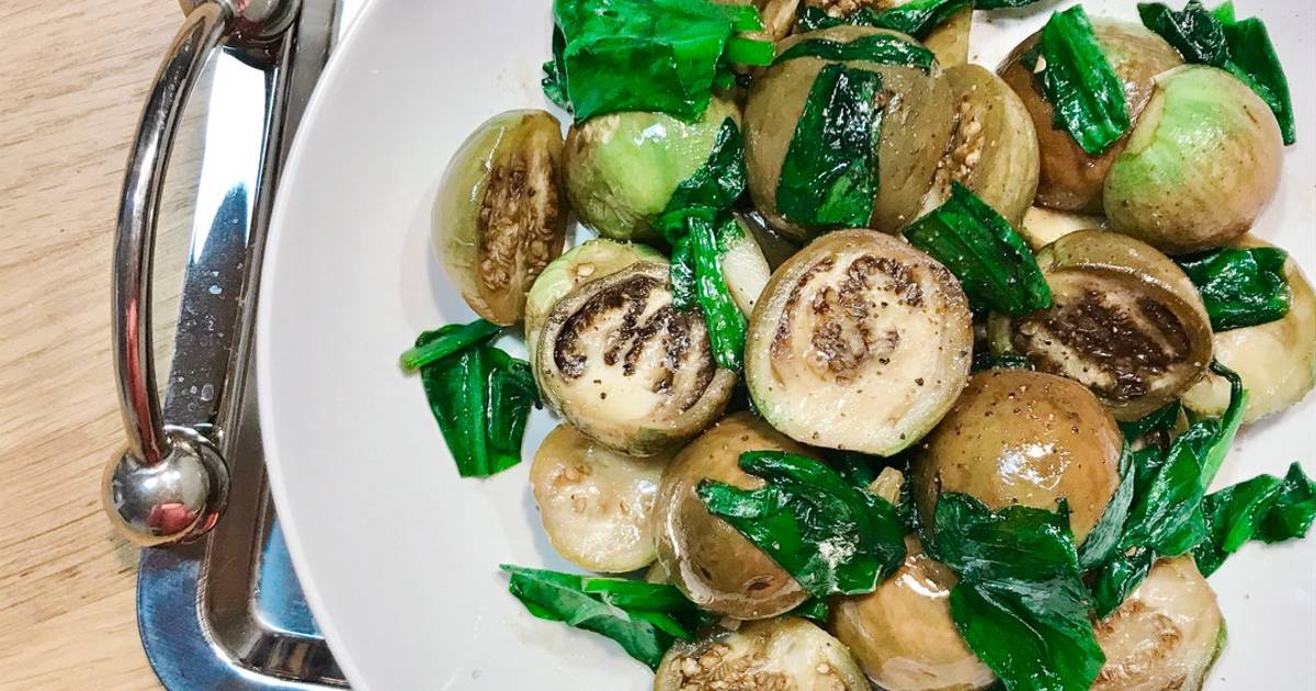 Cà Thái Xanh Xào Lá Tỏi Gấu