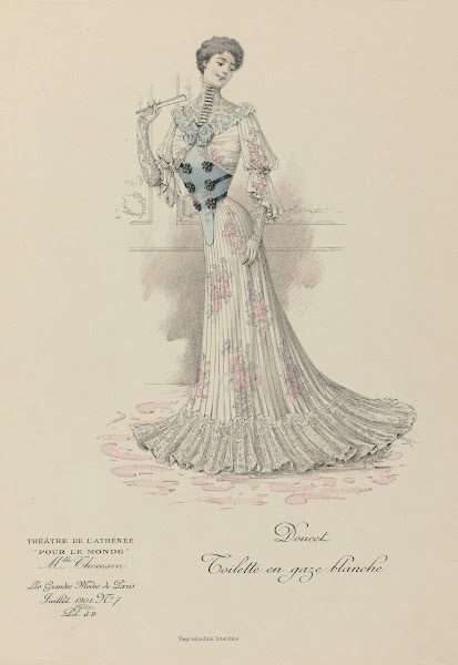 Les Grandes Modes De Paris  Doucet Toilette En Gaze Blanche 1901