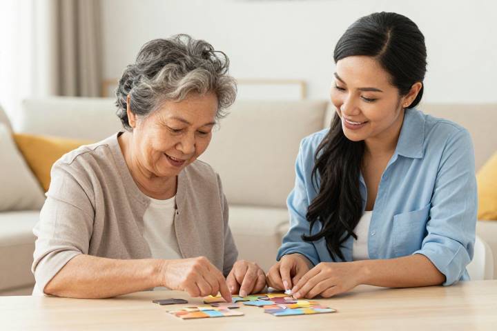 健康的な生活を送る90代のアジア系女性