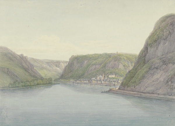 Blick in das Rheintal rechts Sankt Goar 1804