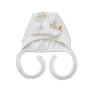 Hooded hat with ties Twins for newborns knit fabric 3-6 mon multicolor