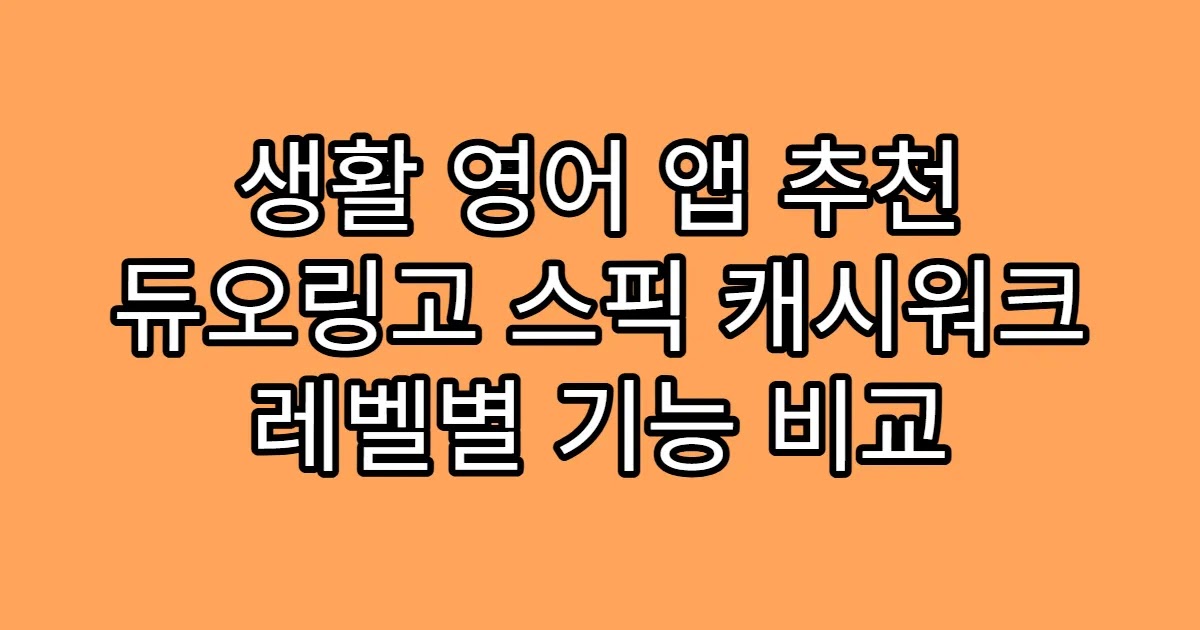 생활 영어 앱 추천 듀오링고 스픽 캐시워크 레벨별 기능 비교