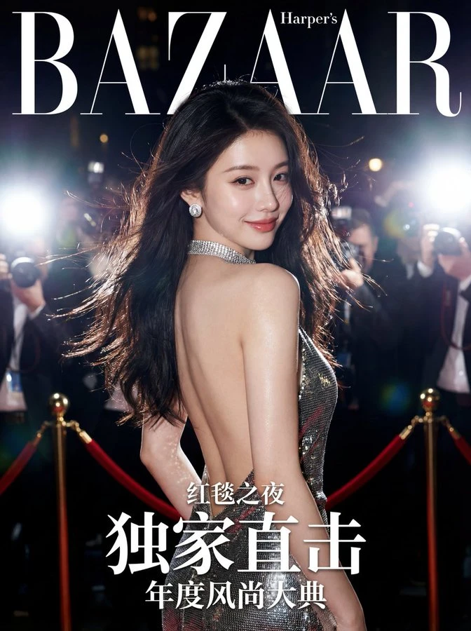 Portada de revista de alta costura: Alfombra roja de la Met Gala