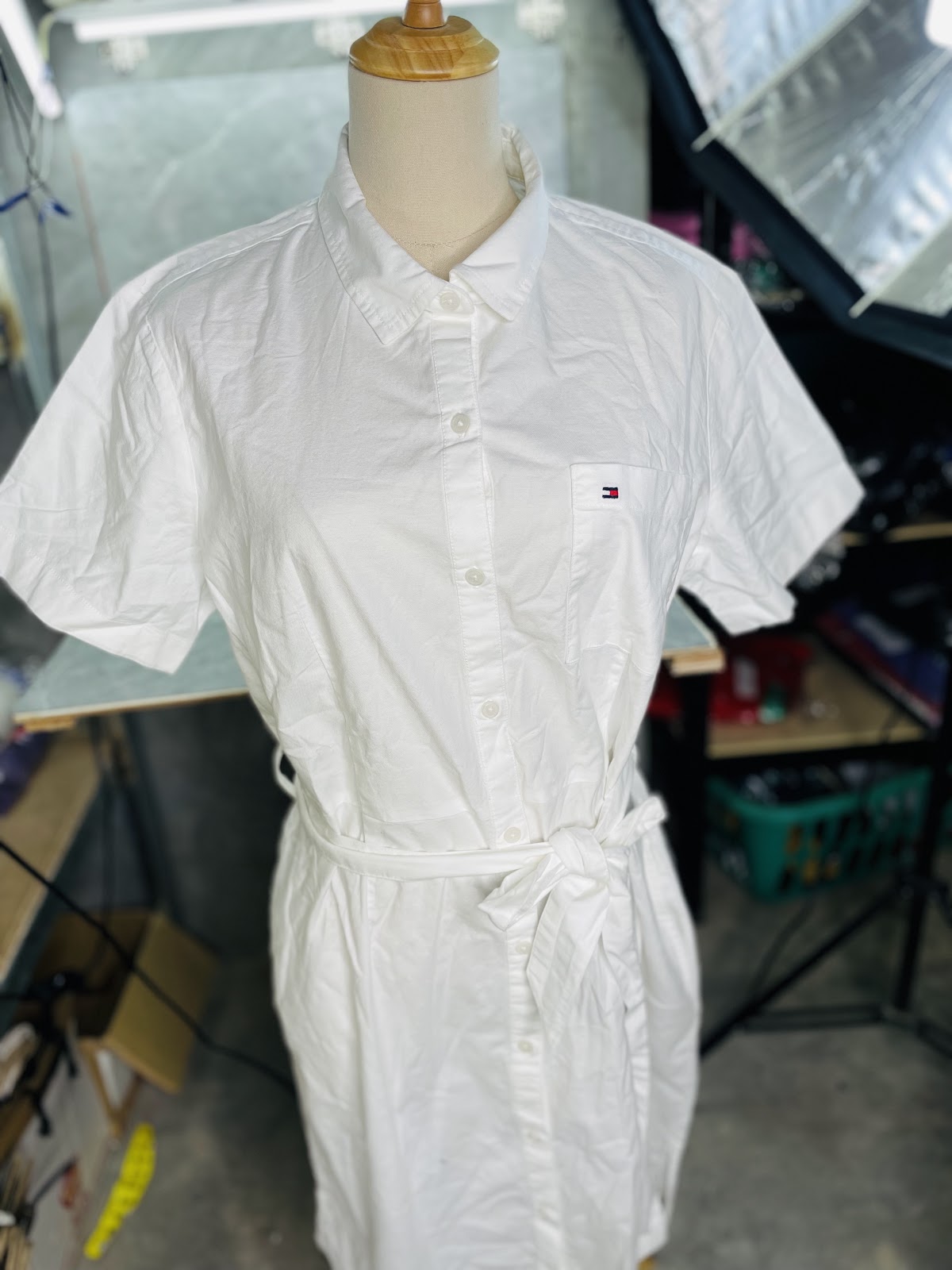 TH Dress Linen White L #150