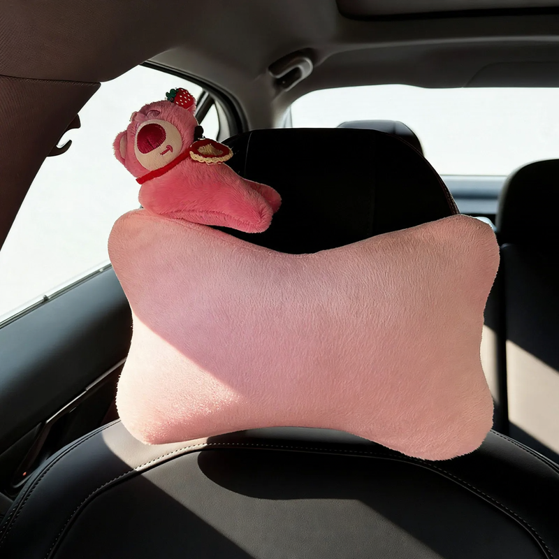 Car pillow with cartoon design, cotton